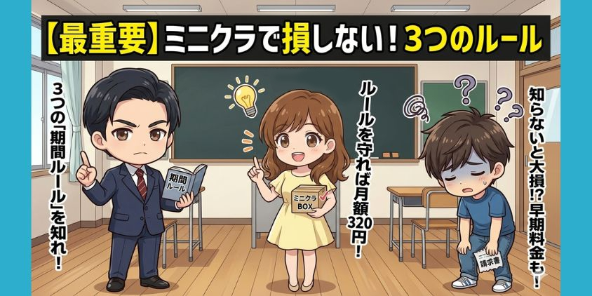 【最重要】ミニクラで損をしないための3つの期間ルール