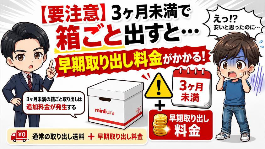 【要注意】3ヶ月未満で「箱ごと」出すと早期取り出し料金がかかる